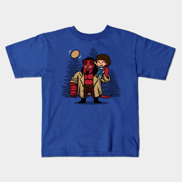 Funny Cute Father And Daughter Superhero Scifi Cartoon Kids T-Shirt by BoggsNicolas